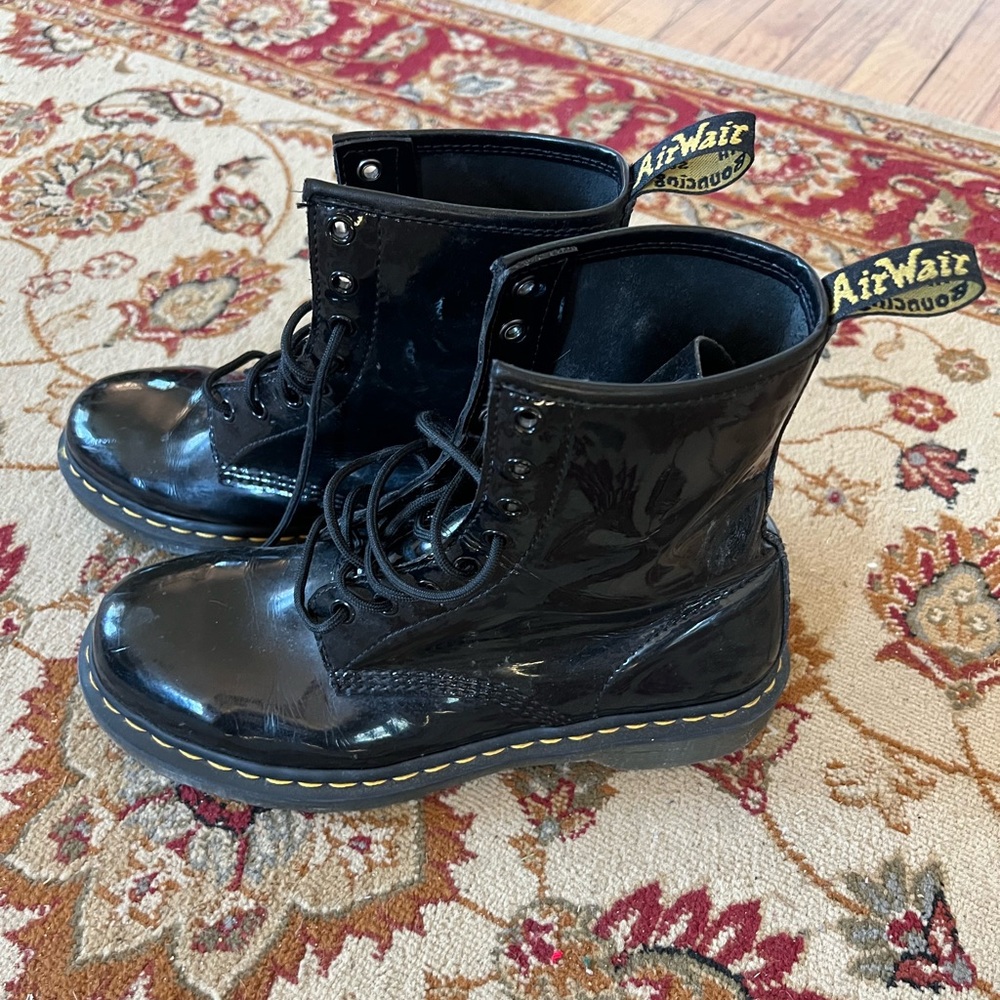 Women’s size 10 black patent leather Doc Martens